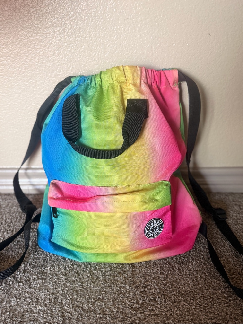 Zumba original Rainbow Gradient Drawstring Backpack - Multicolor